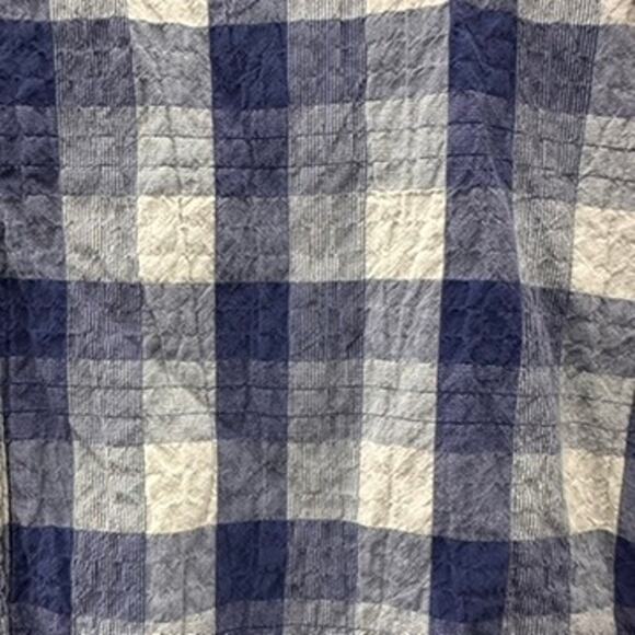 Habitat Clothes to Live In Women's Small Blue Plaid Button Up Shirt 3/4 Sleeves - Picture 3 of 8